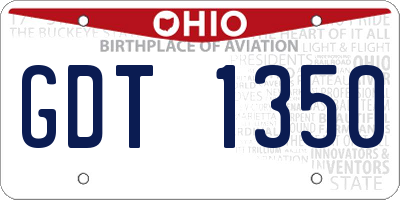 OH license plate GDT1350