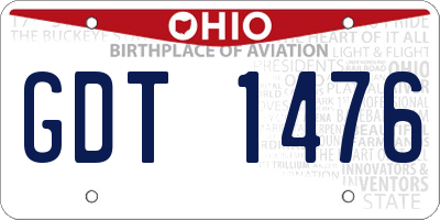 OH license plate GDT1476