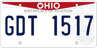 OH license plate GDT1517