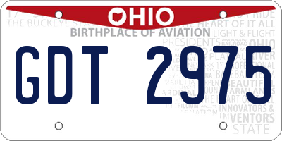 OH license plate GDT2975