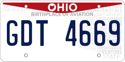 OH license plate GDT4669