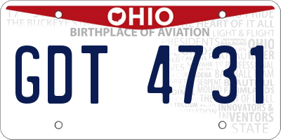 OH license plate GDT4731
