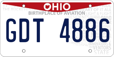 OH license plate GDT4886