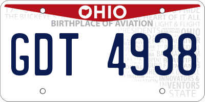 OH license plate GDT4938