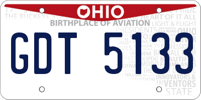 OH license plate GDT5133