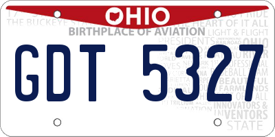 OH license plate GDT5327