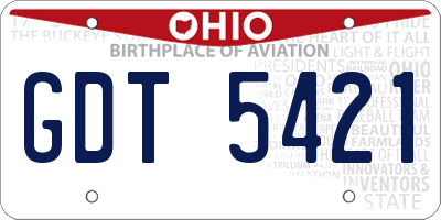 OH license plate GDT5421