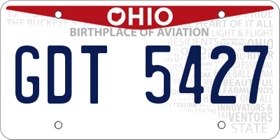 OH license plate GDT5427