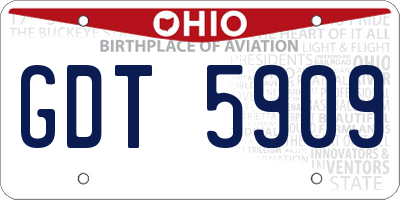 OH license plate GDT5909