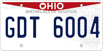 OH license plate GDT6004