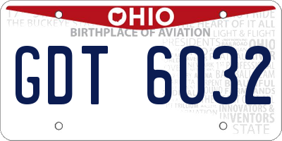 OH license plate GDT6032