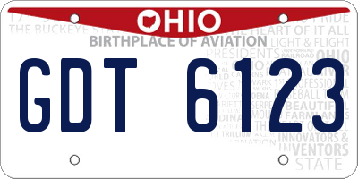 OH license plate GDT6123