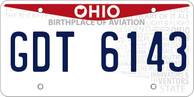 OH license plate GDT6143