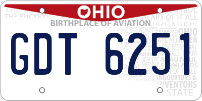 OH license plate GDT6251