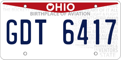 OH license plate GDT6417