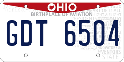 OH license plate GDT6504