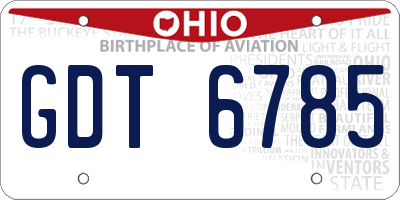 OH license plate GDT6785