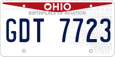 OH license plate GDT7723
