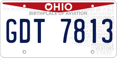 OH license plate GDT7813