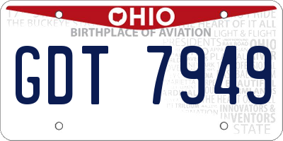 OH license plate GDT7949