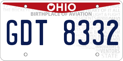 OH license plate GDT8332