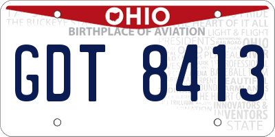 OH license plate GDT8413