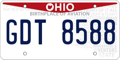 OH license plate GDT8588
