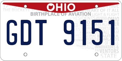 OH license plate GDT9151