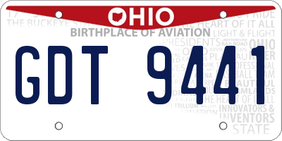 OH license plate GDT9441