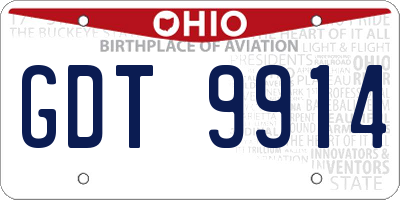 OH license plate GDT9914