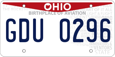 OH license plate GDU0296