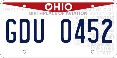 OH license plate GDU0452