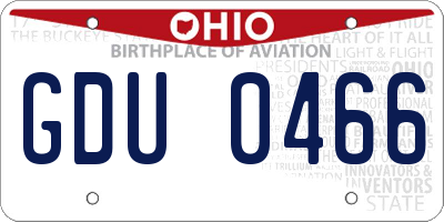 OH license plate GDU0466