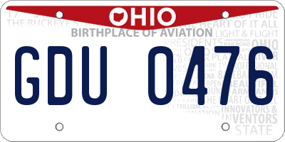 OH license plate GDU0476