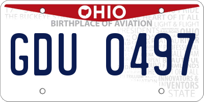 OH license plate GDU0497