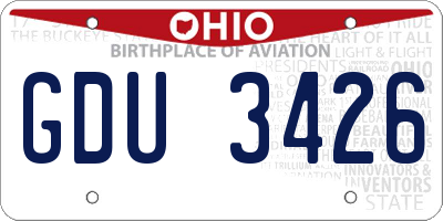 OH license plate GDU3426