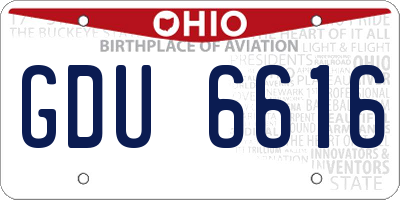 OH license plate GDU6616