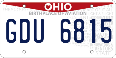 OH license plate GDU6815