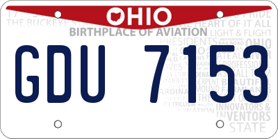 OH license plate GDU7153