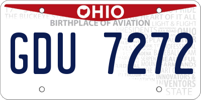 OH license plate GDU7272