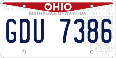 OH license plate GDU7386