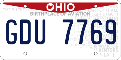 OH license plate GDU7769