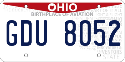 OH license plate GDU8052
