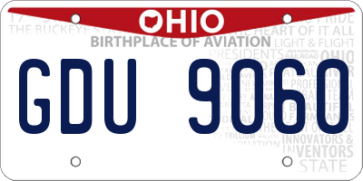 OH license plate GDU9060