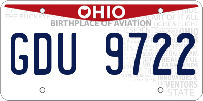 OH license plate GDU9722