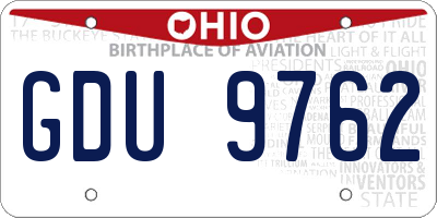 OH license plate GDU9762