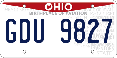 OH license plate GDU9827