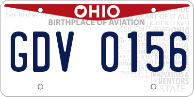 OH license plate GDV0156