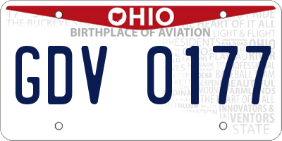 OH license plate GDV0177
