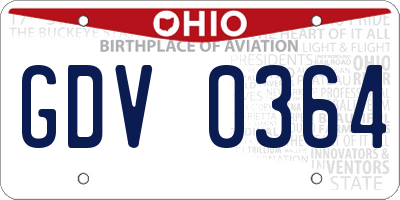 OH license plate GDV0364